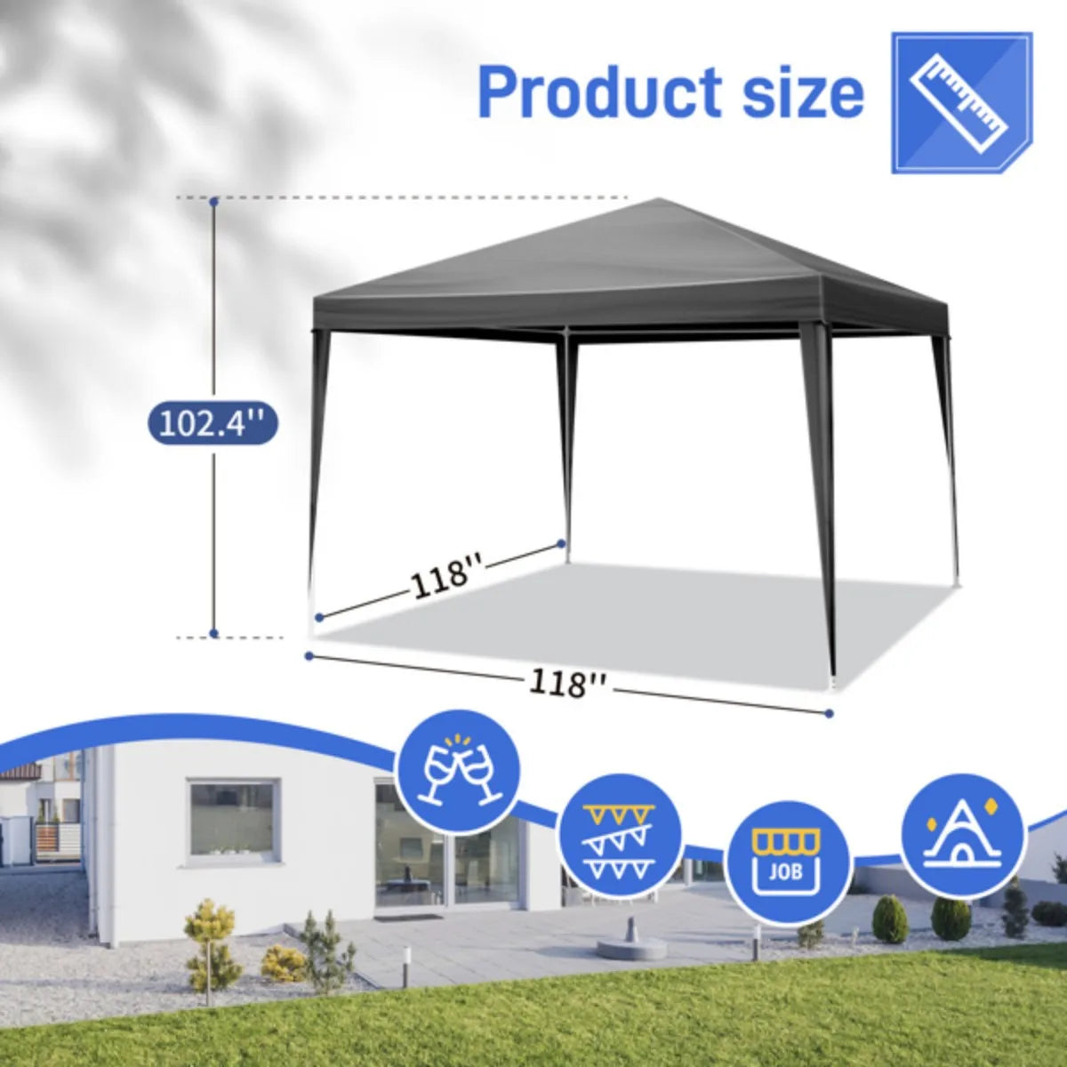 Outdoor Gazebo Waterproof Canopy Patio Tent 10"x10"