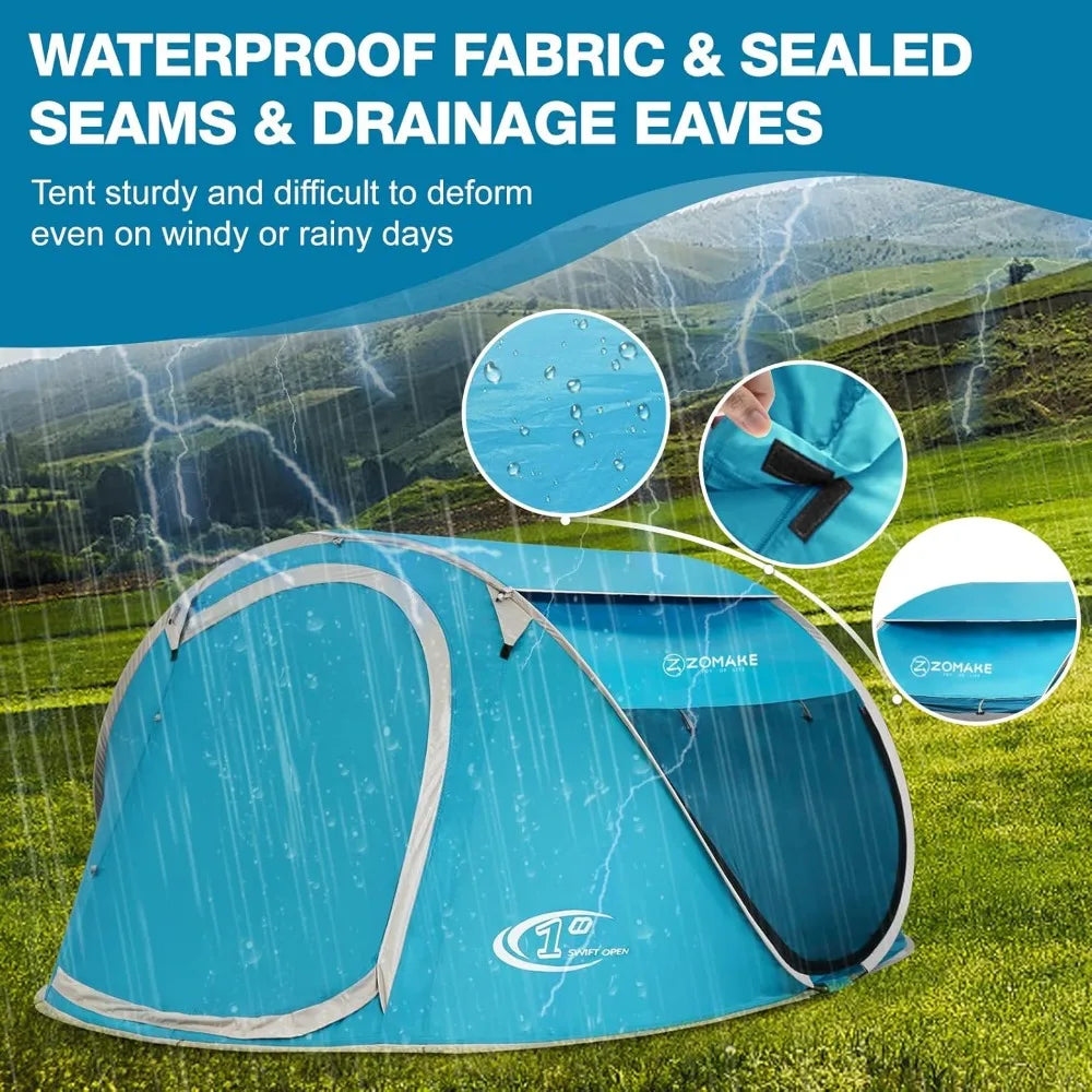 Easy Pop Up Tent 2-4 Person Waterproof