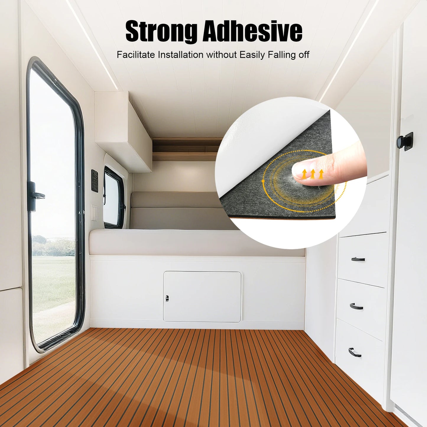 35.5 " x 94.5" Self-Adhesive EVA Foam Boat Marine Flooring, Faux Teak
