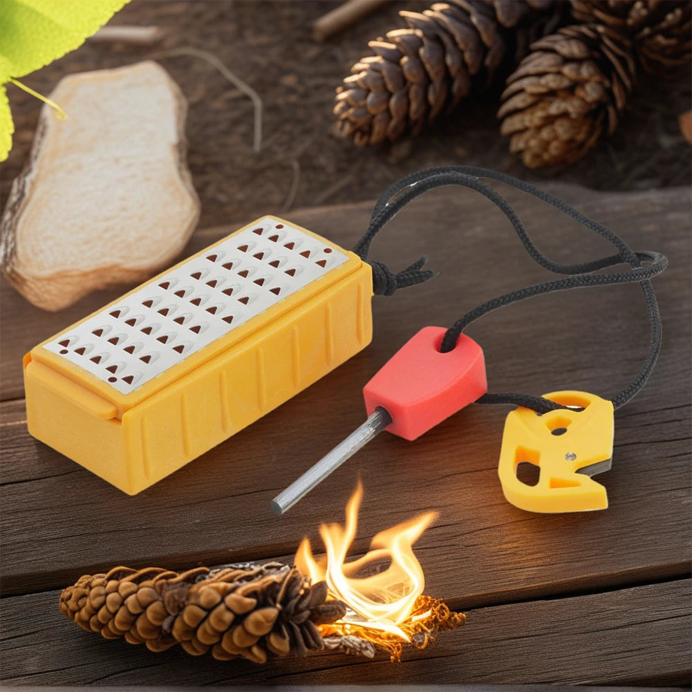 1/2 Pcs Tinder Maker with Fire Starter Portable Stainless Steel Grater Outdoor Survival Tool Tinder Making for Camping Hiking