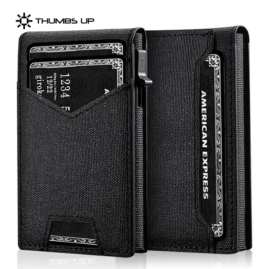 Slim Cardholder for Men, Premium Fabric Wallet with Card Ejector, RFID Blocking Front Pocket Stylish Design