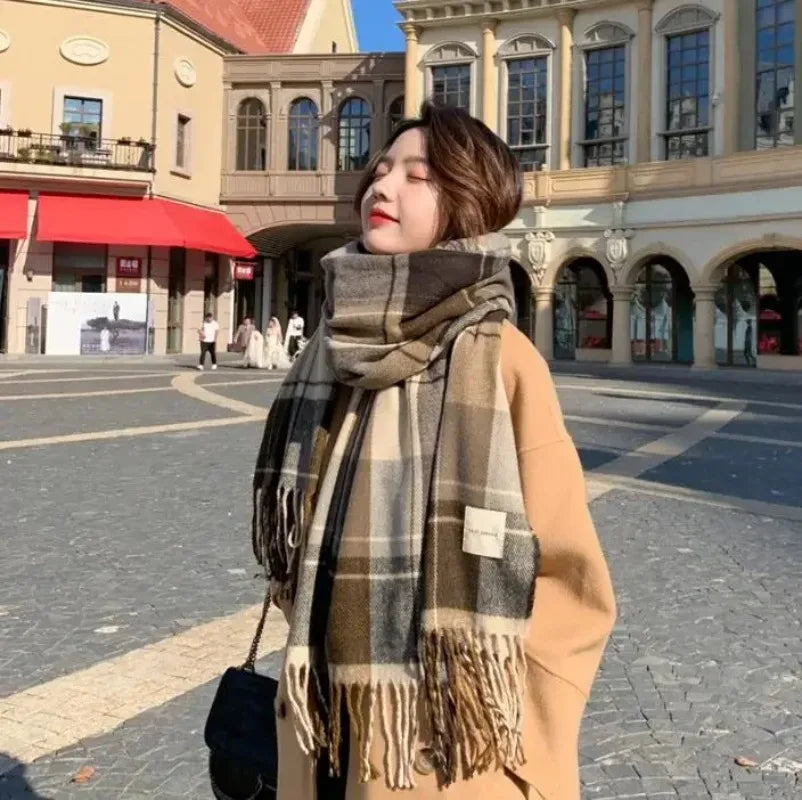 Scottish Style Warm Scarf/Shaw. Plaid Soft Long Wrap