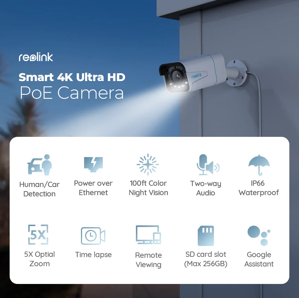 4K IP Security Camera 5X Optical Zoom Outdoor Video Surveillance Home Security Protection