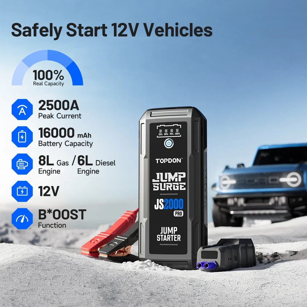 Jump Starter Power Bank, 12V Car Starting Device 16000Mah Battery Jump Start for Car Booster