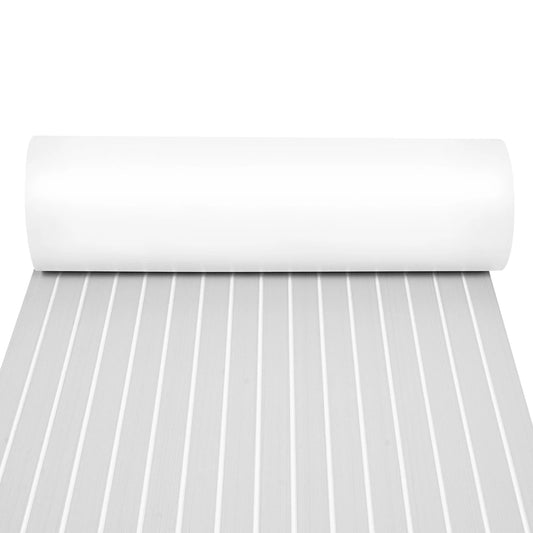 94.5" x 35"  EVA RV Non-Slip Mat For Boat Floor, Light Gray, White