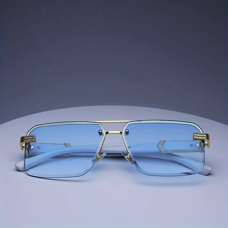 Fashion Rimless Sunglasses, Unisex Classic Small Square Summer Shades, You Choose the Color