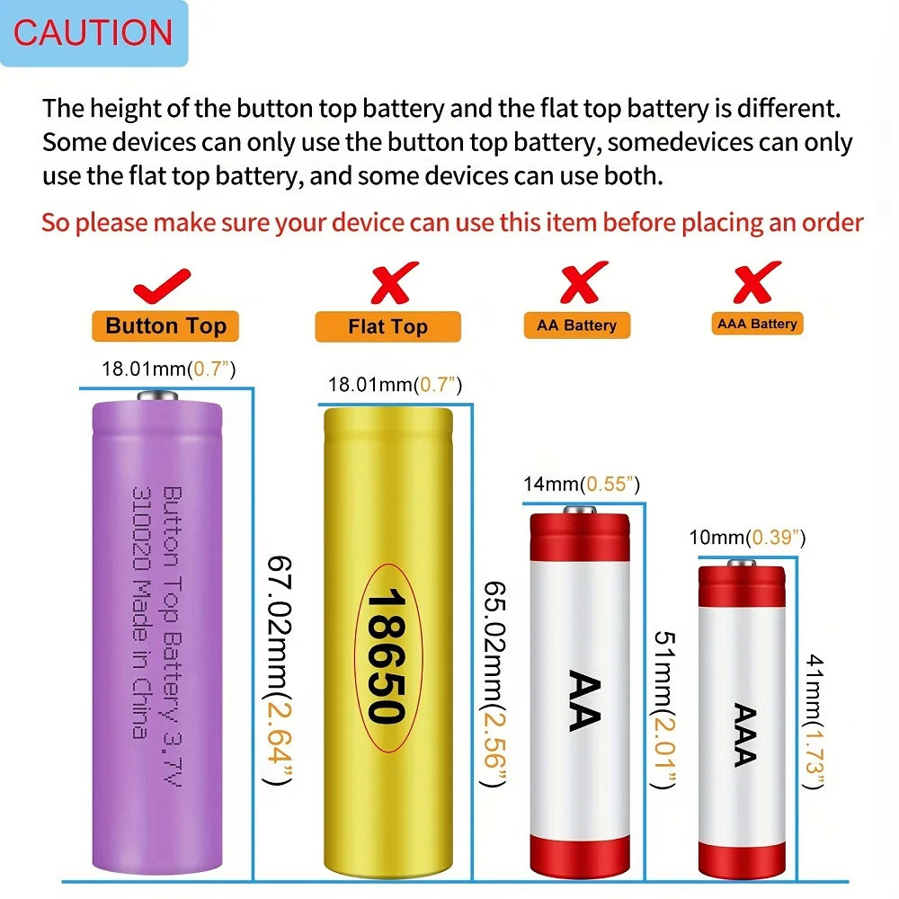 Skywolfeye 8 Pack 3.7V 2000mAh Rechargeable Battery Long Lasting Lithium Li-ion Batteries for Camera Flashlight Torch Headlamp