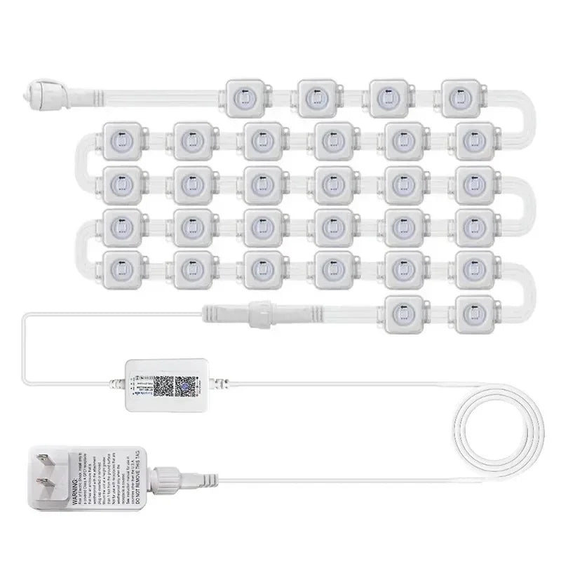 Smart Permanent Outdoor LED Eave Lights, 180 LEDs Waterproof String Lights, Remote Control and App Control