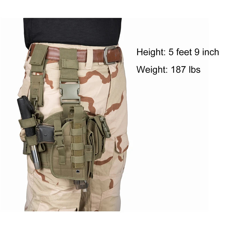 Tactical Leg Gun Holster Multi-function Camouflage Bag, Tied Leg Pisto,l Protective Cover with Phone Pocket