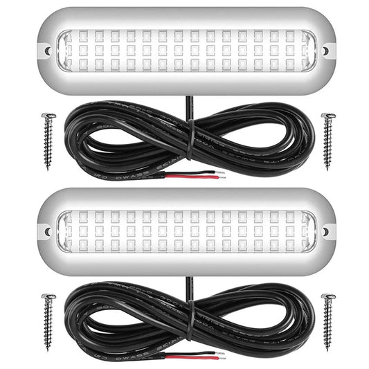 42LED Yacht Underwater Light, Stainless Steel Marine Navigation Light IP68 Waterproof Marine Boat Lamp 80W