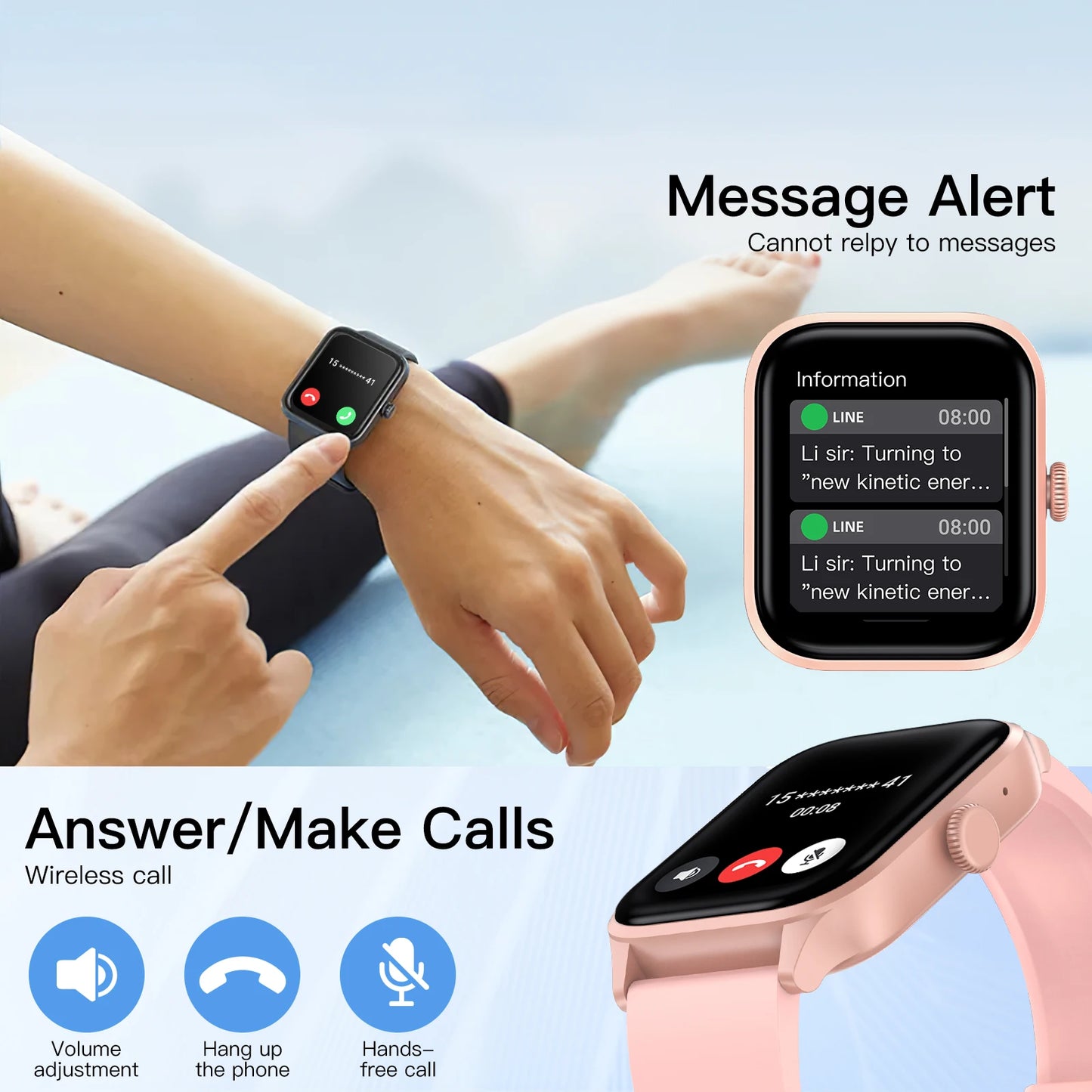Smart Watch for men women (Answer/Make Calls), 1.85Inch Wireless Calling Smartwatch with Rotary Button, Activity Tracker