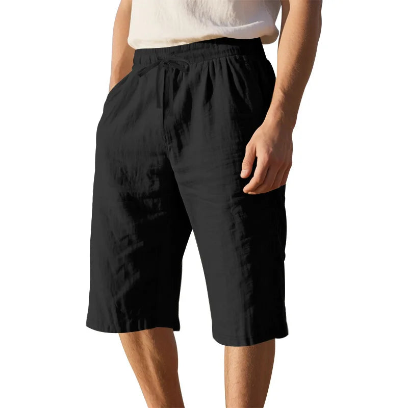 Men s Lightweight Quick Dry Beach Shorts with Elastic Waistband and Pockets Solid Color Swim Trunks