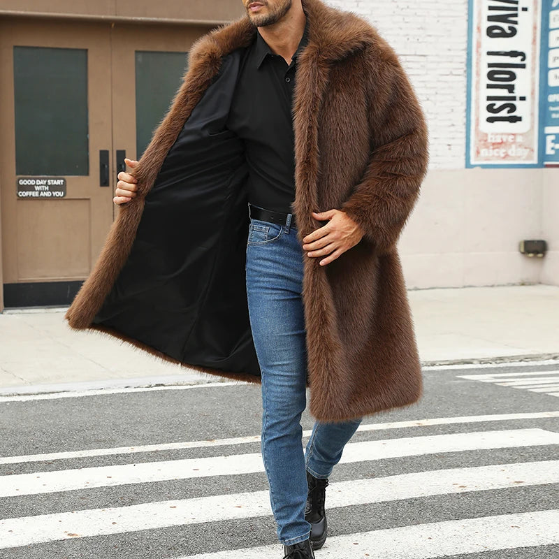 Men or Women Faux Fur Hooded Parka Coat Stylish Solid Color Zipper Front Warm Long Sleeve Winter Jacket for Outdoor Wear