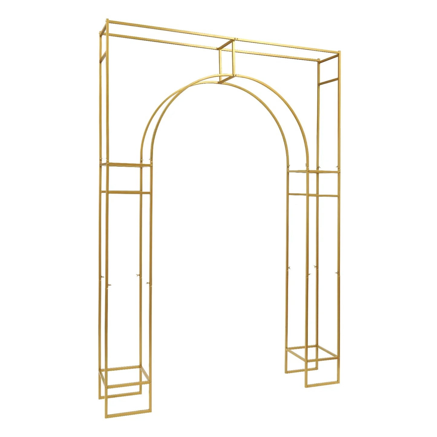 Gold Wedding Arches for Ceremony, Square Metal Balloon Arch Stand, Garden Arbor Frame for Wedding Birthday Party Decoration