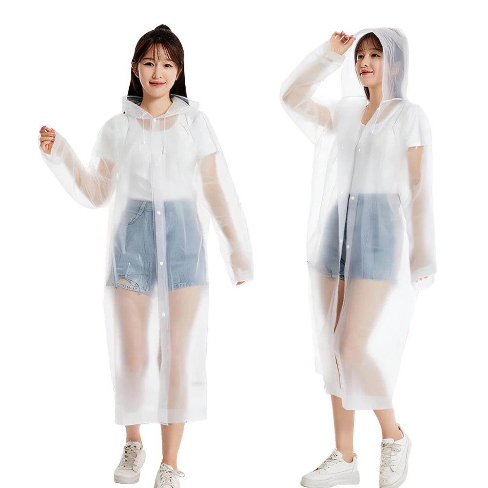 Rain Ponchos with Drawstring Hood Waterproof Outdoor Rain Wear for Women Men