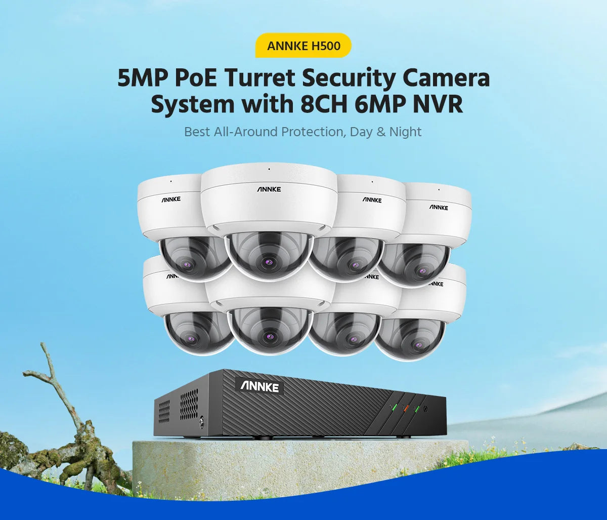 5MP FHD POE Network Video Security System  Weatherproof Surveillance Cameras Audio in Ip Camera