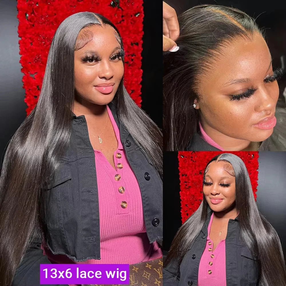 Glue less Wigs Straight 13x4 Lace, Front Wig 13x6 HD Lace Frontal Wigs 5x5 Black Closure Brazilian 100% Human Hair
