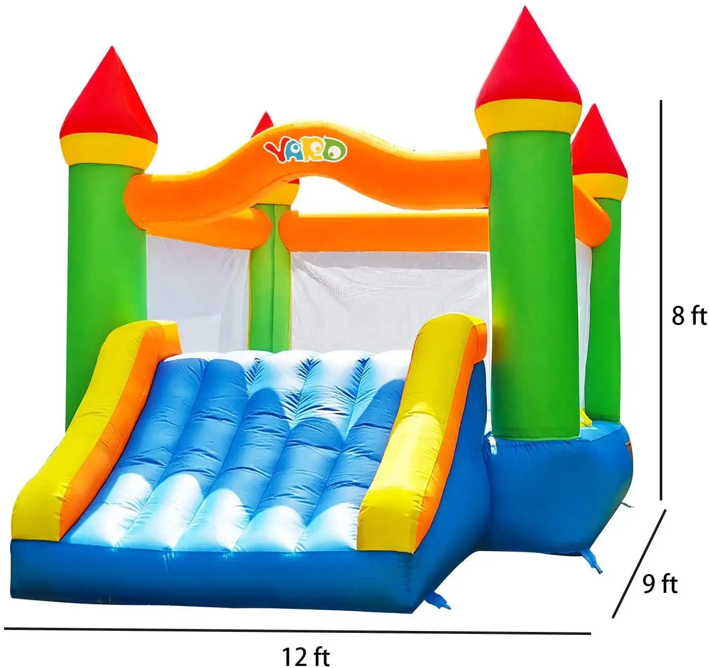 Yard Inflatable Bounce House With Slide, 12*9*8ft Bounce House With Blower For Outdoor Backyard/Indoor