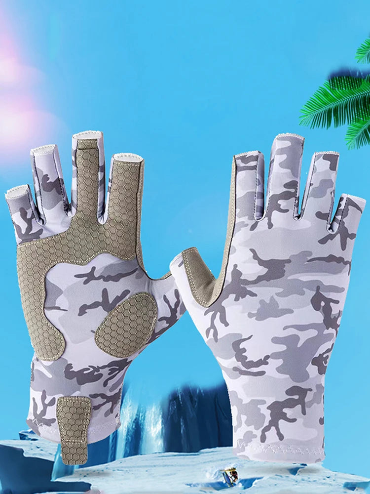 Half Finger Workout Gloves Anti-sting Fingerless Fishing Gloves Wear-resistant Anti-cutting Non-slip