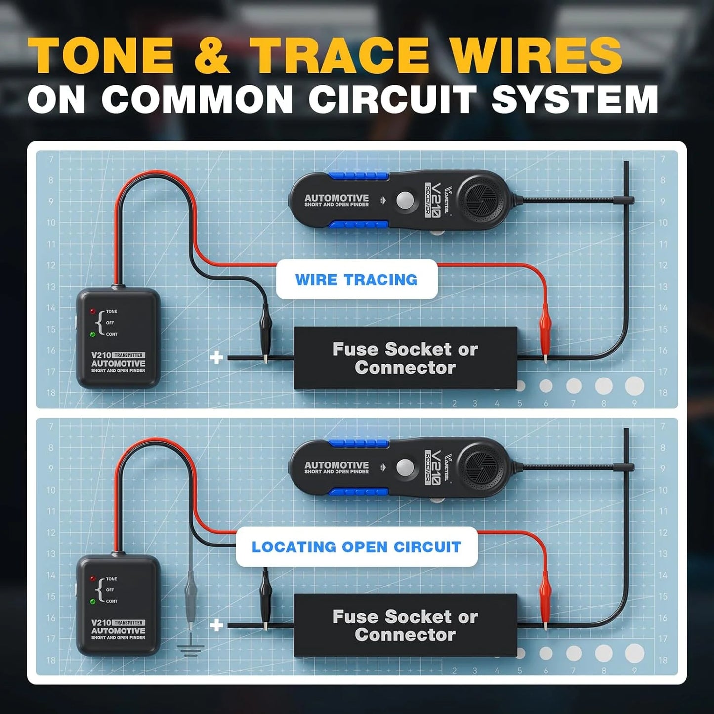 Automotive Circuit Tester,  6-42V Short Open Check and Find. Car Repair Cable Circuit Wire Track and Trace Analyzer