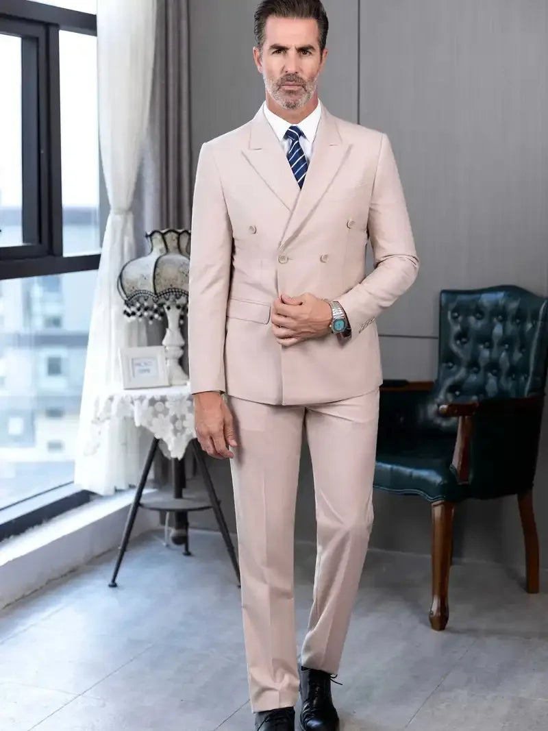 Men's Suits 2-Piece Set Double Breasted Jacket and pants