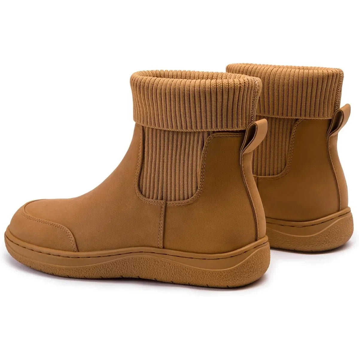 Women's Chelsea Ankle Boots Comfortable Winter Short Leather Boots