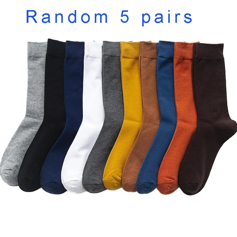 5 Pairs High Quality Men's, Women's Cotton Socks, Long Socks For Men, Dress, Casual