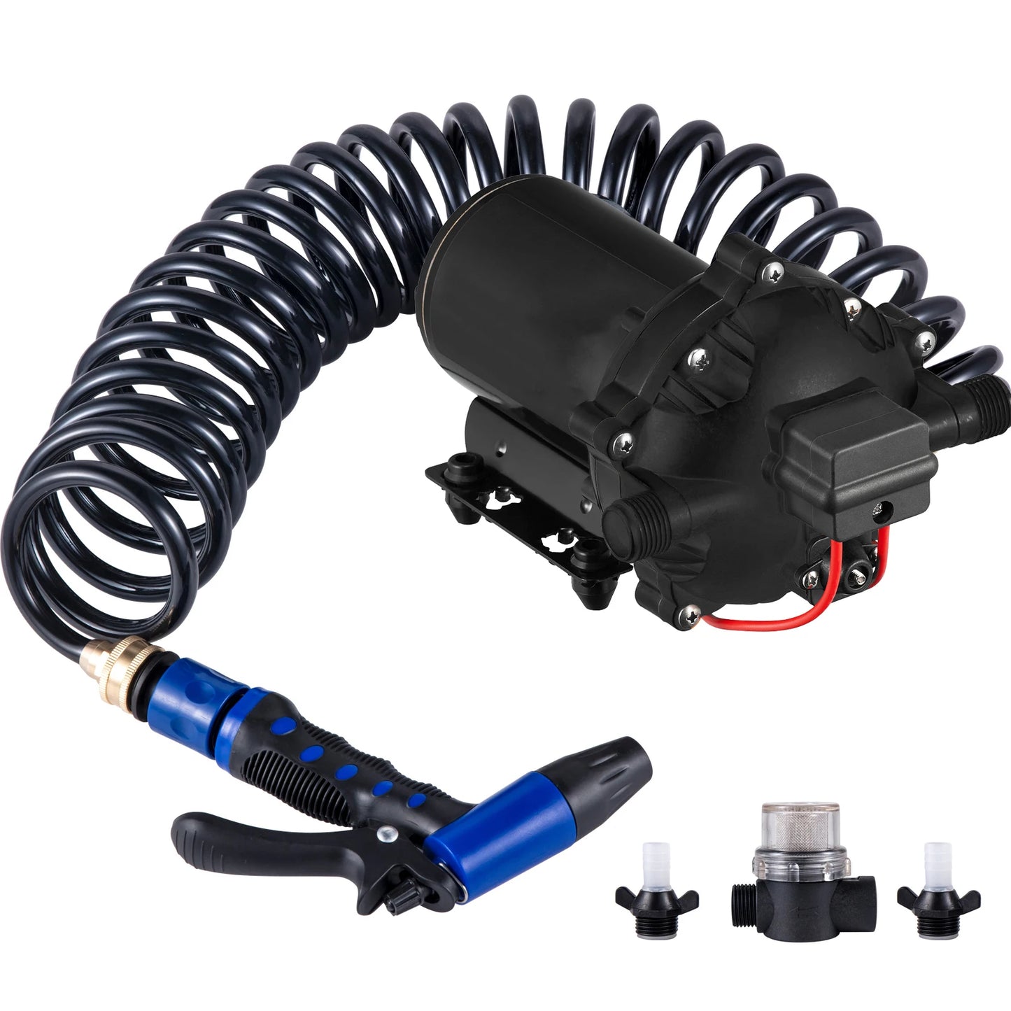 5.5 GPM Washdown Pump Deck Wash Pump Kit 12V 70PSI Boat Marine Yacht RV Water Pump, 25Ft Hose Automatic Diaphragm Pump