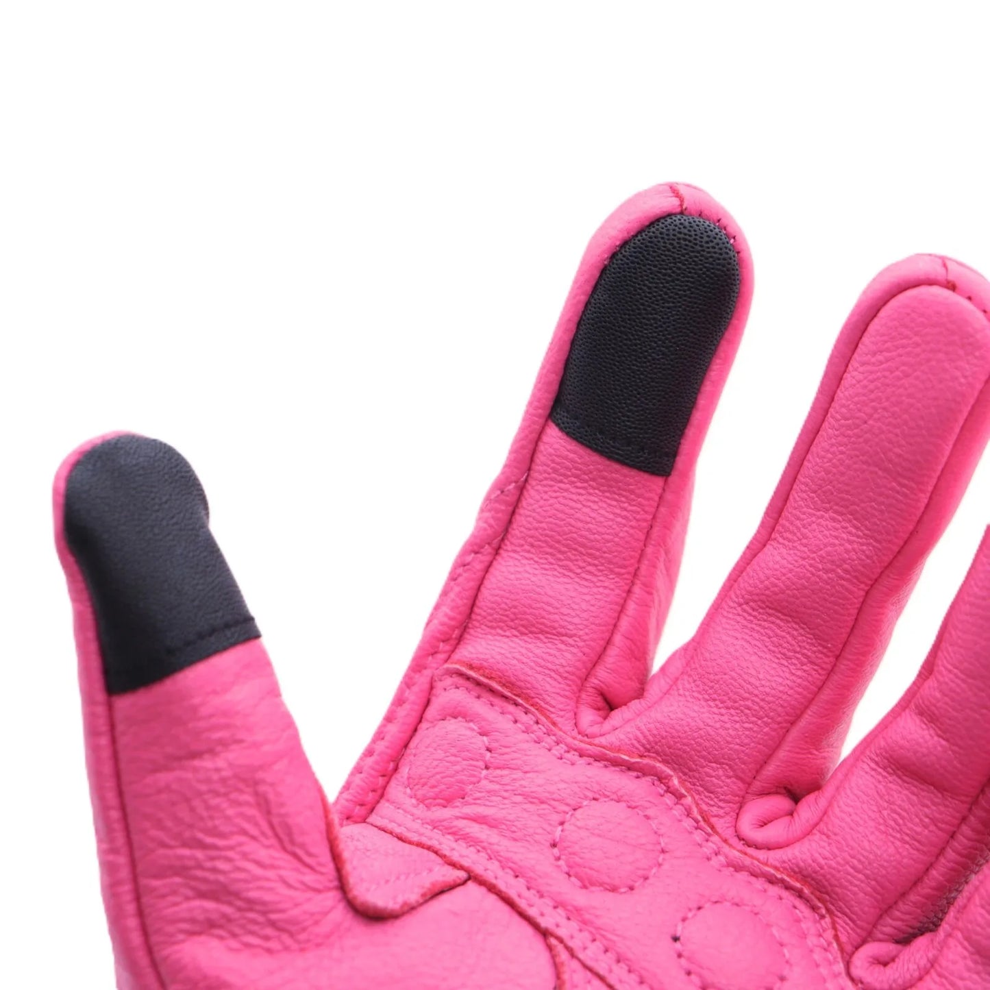 Women Pink Goatskin Leather Work, Riding Gloves