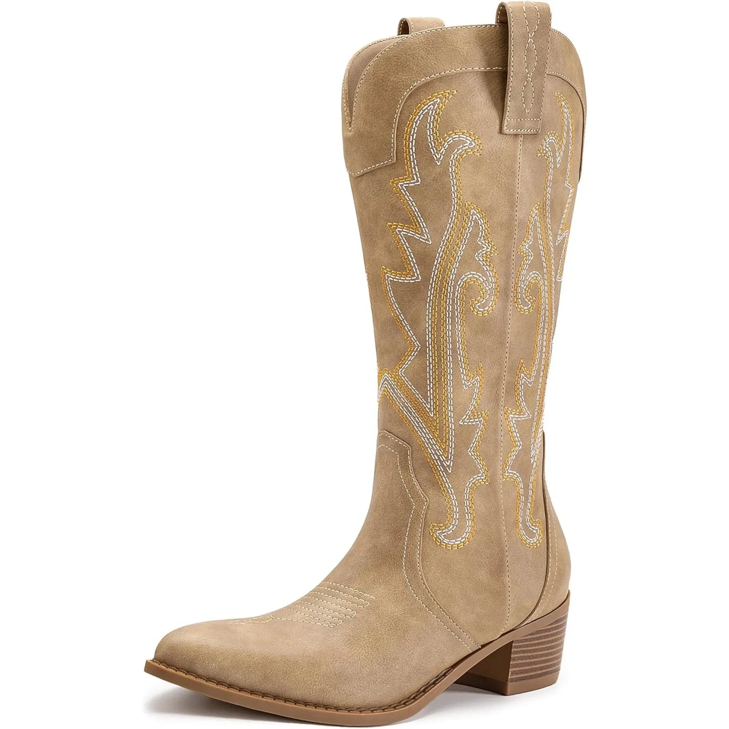 Women's Western Cowgirl Boots Fashion Embroidered Pointed Toe