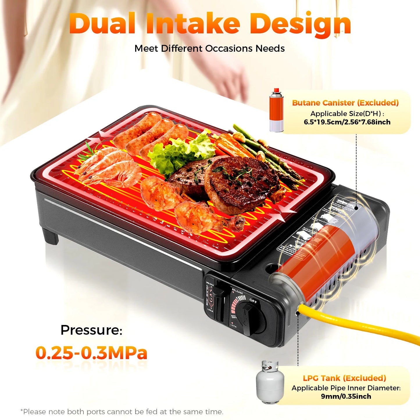 Portable Camping Grill Gas Stove Butane Gas For Camping, Traveling, Backyard