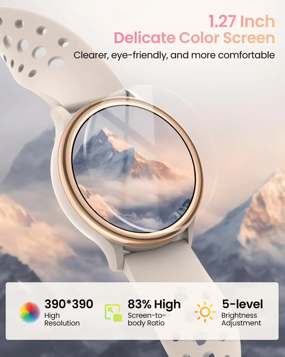 Smart Watches for Women [400+Watch Faces/Calls/Female Health], 1.27" Fitness Tracker Smartwatch for iPhone ＆ Android, Activity