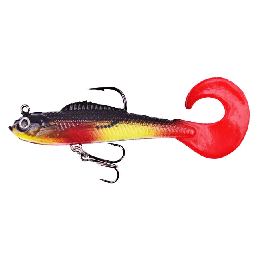6PCS Artificial Fishing Tackle, Soft Silicone Swimbait