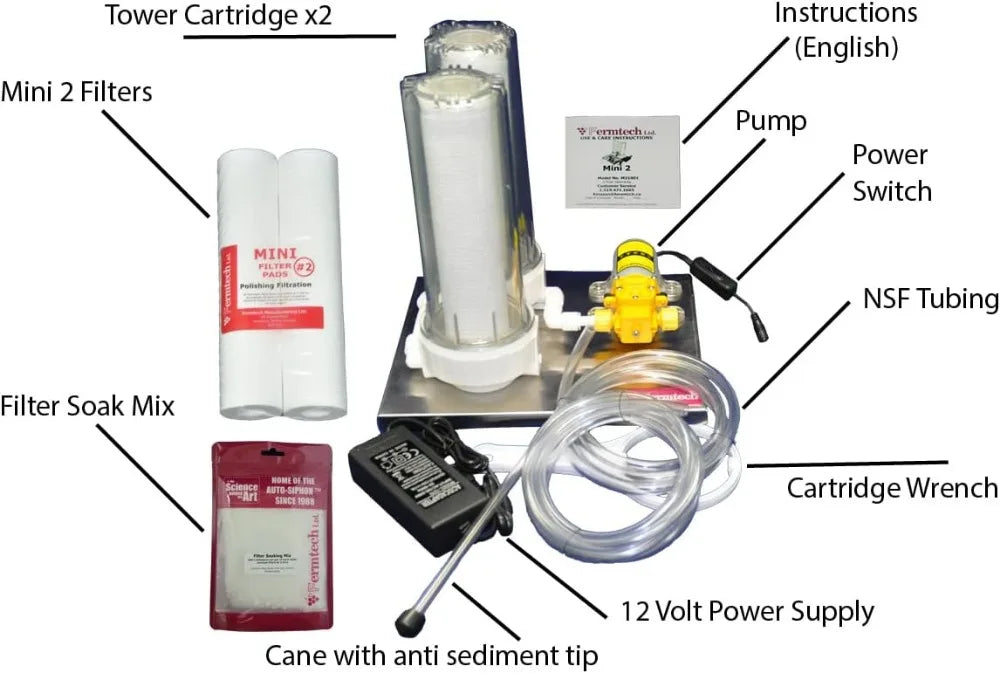 10 Inch Dual Liquid Filter System, Stainless Steel Wine Beer Mead Kombucha Filter Machine with No Spill Technology