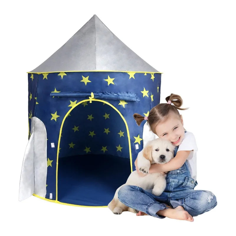 Rocket Spaceship, Kids Play Tent, Unicorn Pop up Tent, Foldable Indoor & Outdoor