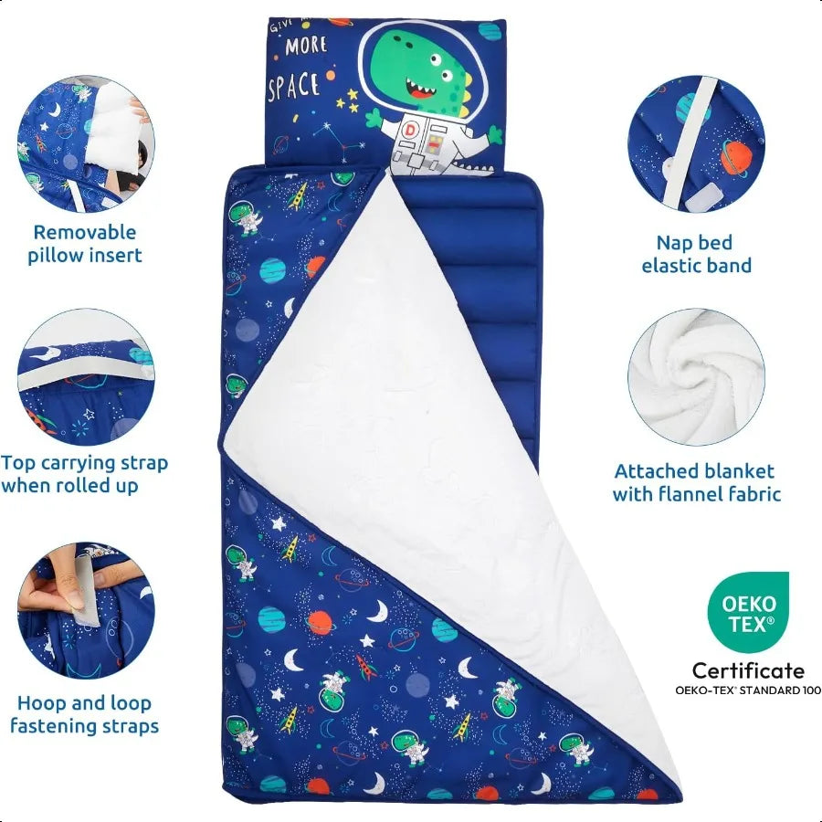 Toddler sleeping Bag with Removable Pillow and Plush Blanket 54 x 33