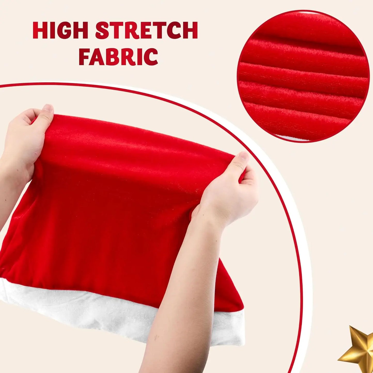 4 Pcs Christmas Chair Cover, Red Santa Hat Chair Slipcovers  Set