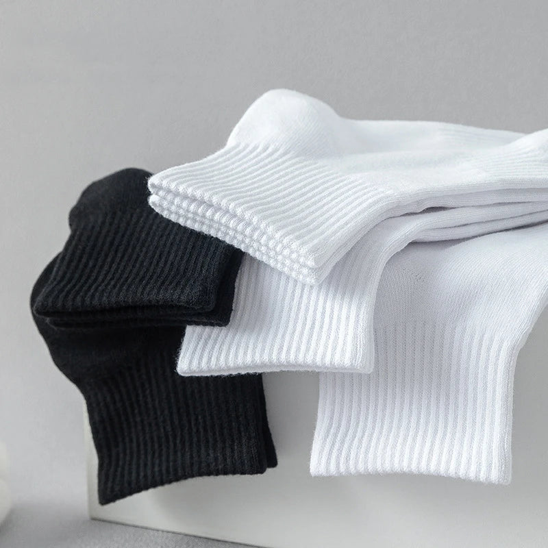 5 Pairs/100% Cotton Men's Socks, Anti-Odor Breathable Sports Socks