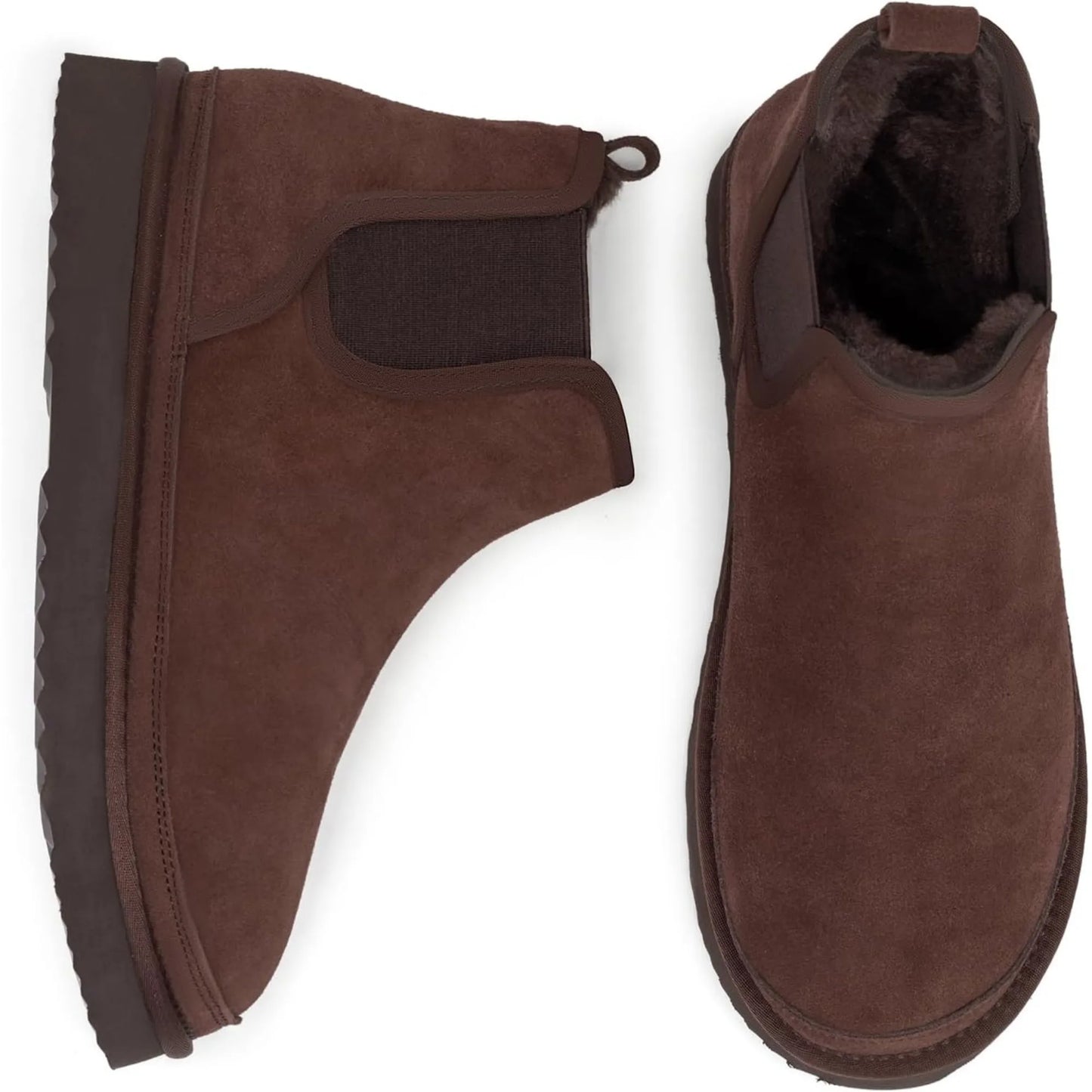 Men's Winter Snow Boots Suede Chelsea Boots Casual Warm Anti-Slip
