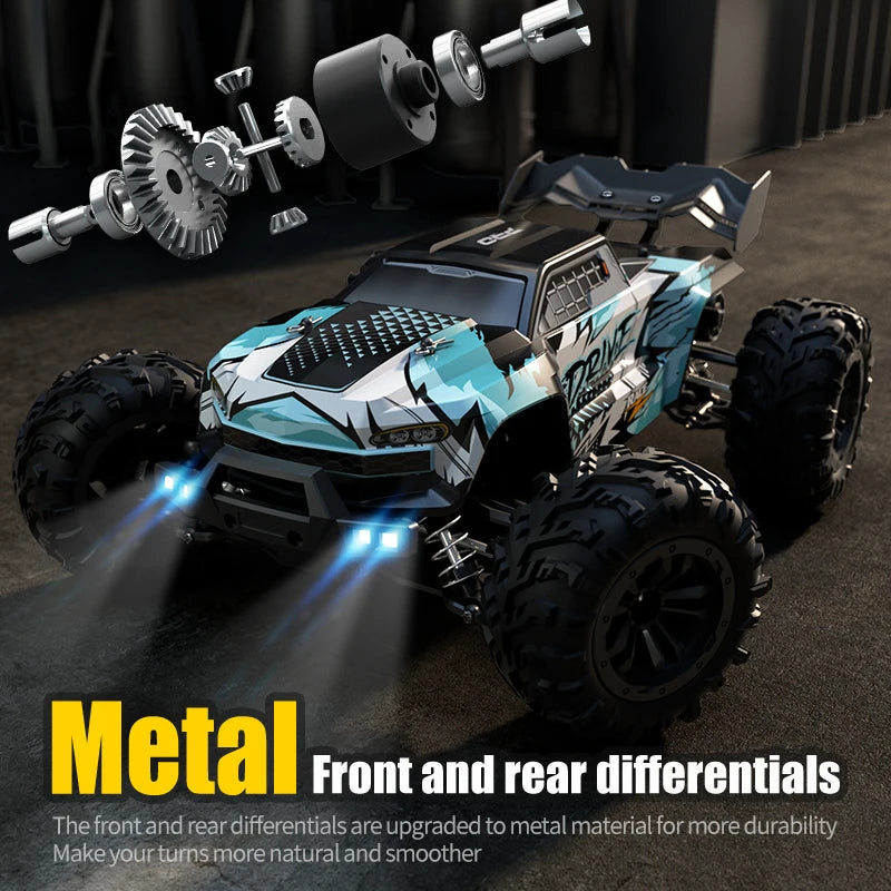 1:16 75KM/H 4WD RC Truck With LED Light 2.4G Remote Control, High Speed Drift Monster Truck