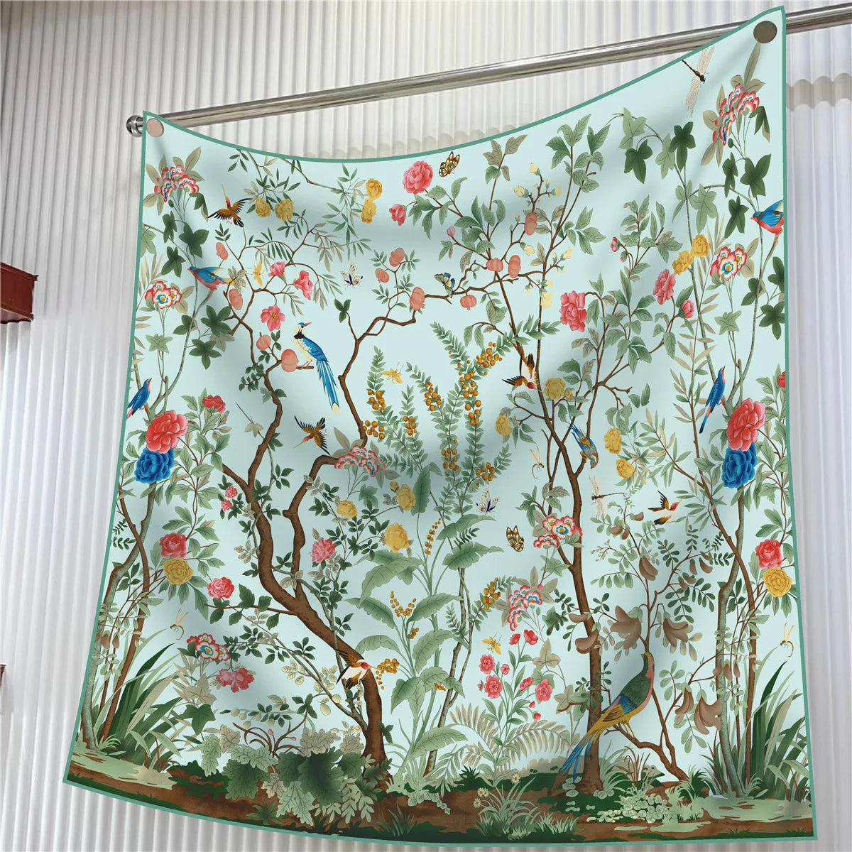 Square Scarf Women Fashion Floral Twill Silk Head Scarf For Lady