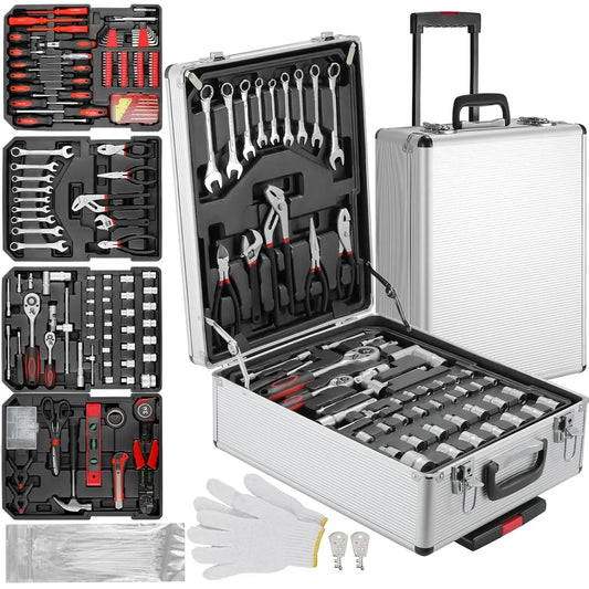 799pcs Tool Set Home Repair Tool kit with Trolley Case Mechanic Wrenches, Sockets, Hand Tools for Daily Use