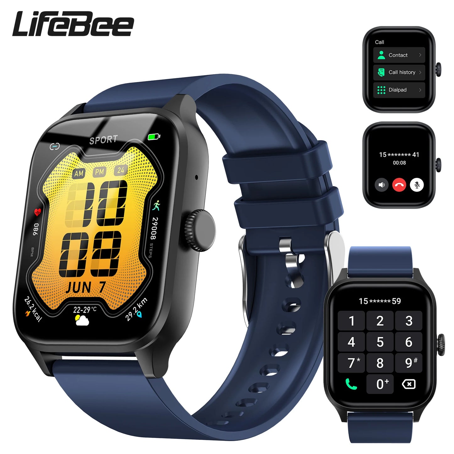 Smart Watch for men women (Answer/Make Calls), 1.85Inch Wireless Calling Smartwatch with Rotary Button, Activity Tracker