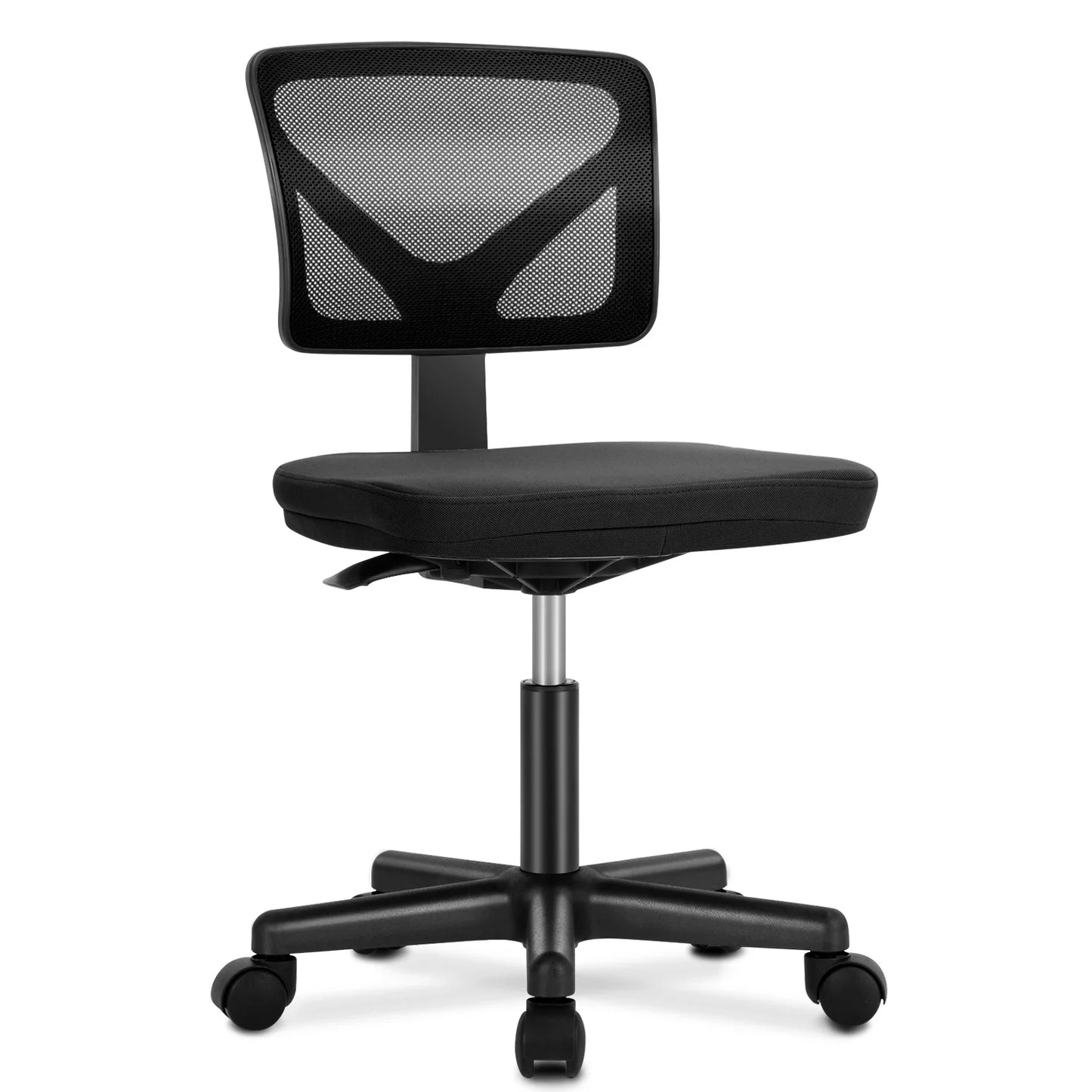 Office Chair, Mesh with Lumbar Support. Low Back with Wheels, Adjustable Height 360° Rolling Swivel Computer Chair