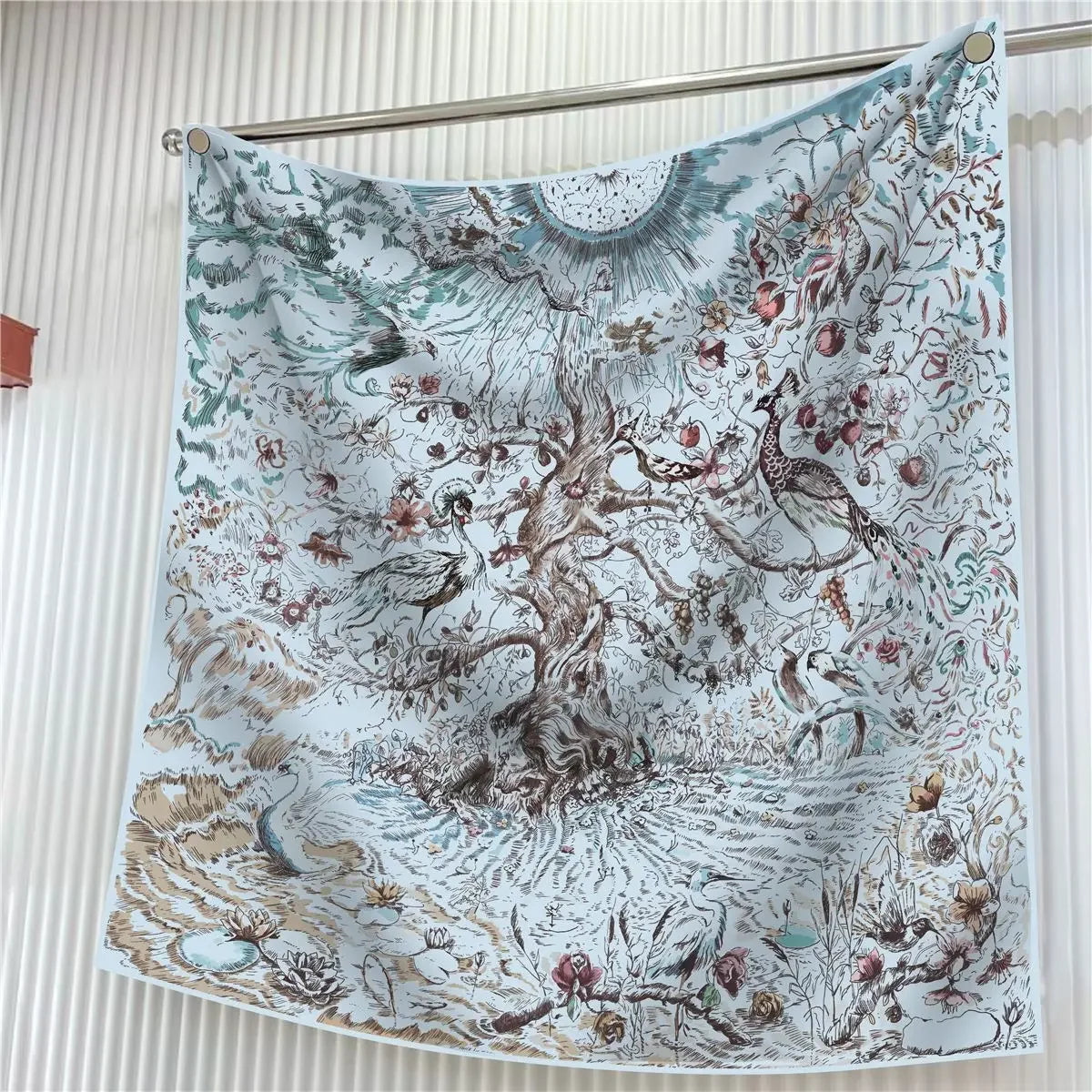 Square Scarf Women Fashion Floral Twill Silk Head Scarf For Lady