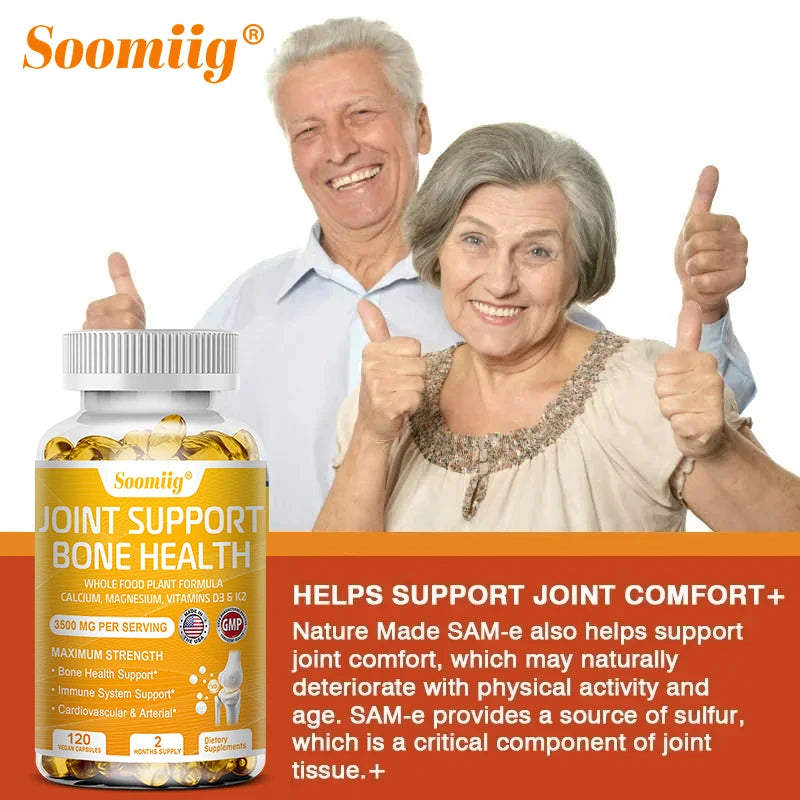 Calcium Magnesium, Vitamin D3 & K2 - Supports healthy joint structure, function & comfort, muscle, immunity, bones, non-GMO