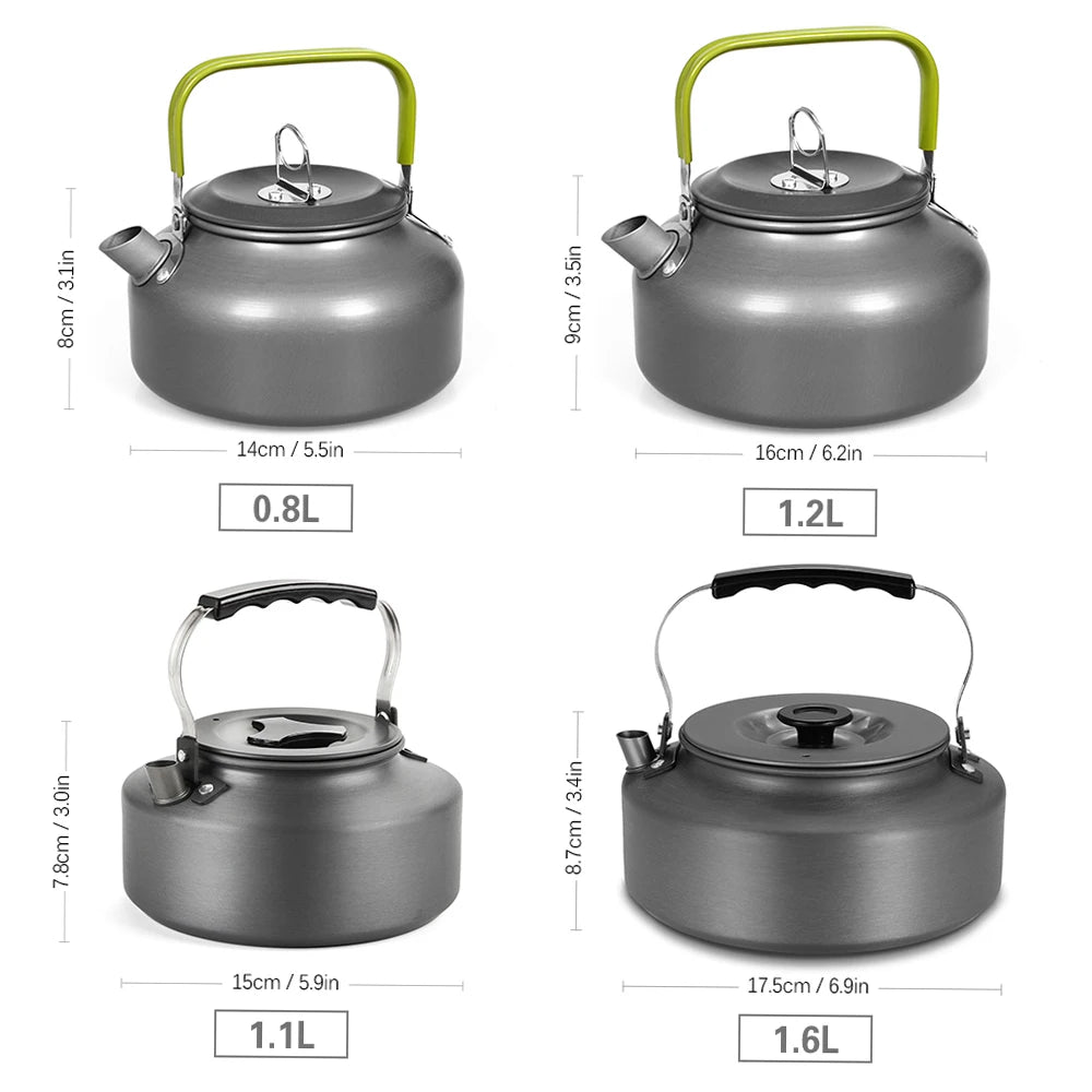 Portable Outdoor Water Kettle Teapot, Aluminum Alloy Outdoor Camping Hiking Picnic Pot
