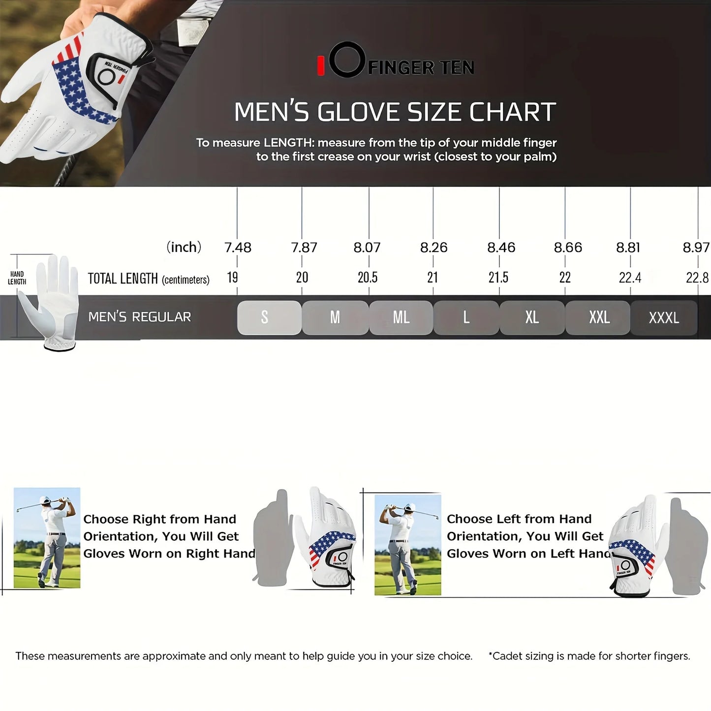 Mens Golf Gloves 2 PCS Left Hand