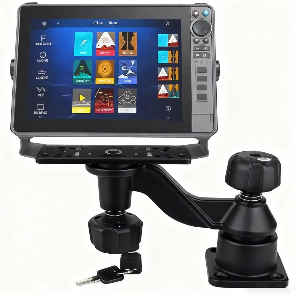 Fish Finder with Mount Lock, Aluminum Fish Finder Swing Mount with Rectangular Mount Plate