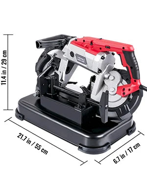 Portable Band Saw, 5Inch Cutting Capacity. Cordless Variable Speed 10Amp Motor, Deep Cut Bandsaw for Metal Wood Pipes Rebar
